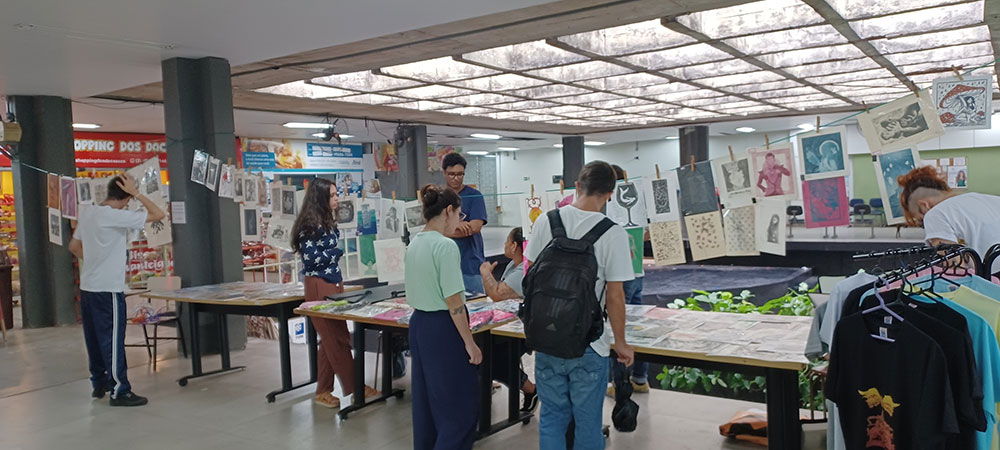 Vista geral da Quinzena da Gravura 2022, Escola de Belas Artes, UFRJ