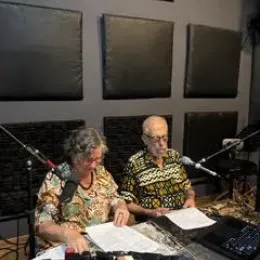 Noni e Luiz gravação podcast sobre Fayga