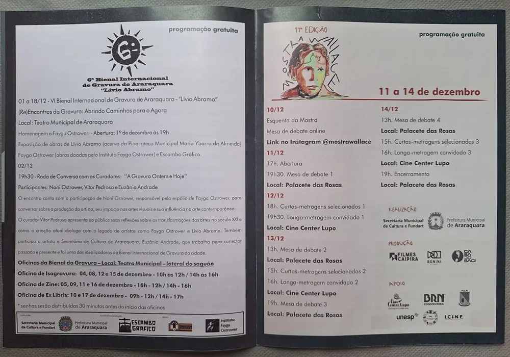 Programação da VI Bienal - Araraquara