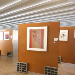 Em primeiro plano, serigrafia de Fayga Ostrower - FUNRAG-MRE